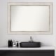 preview thumbnail 23 of 28, Non-Beveled Wood Bathroom Wall Mirror - Trellis Silver Frame - Trellis Silver