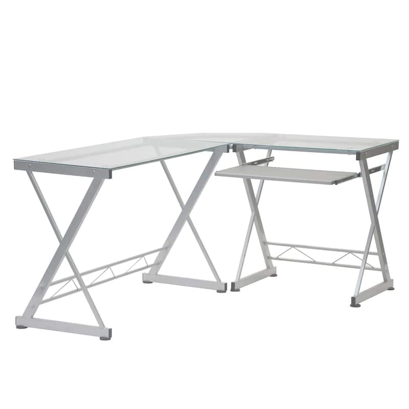 61.75" White Durable L-Shaped Computer Desk