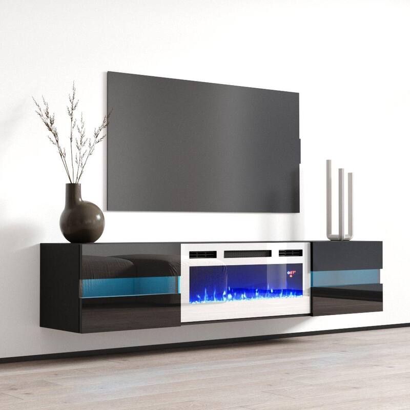 Metro WH-EF Wall Mounted Electric Fireplace 72" TV Stand