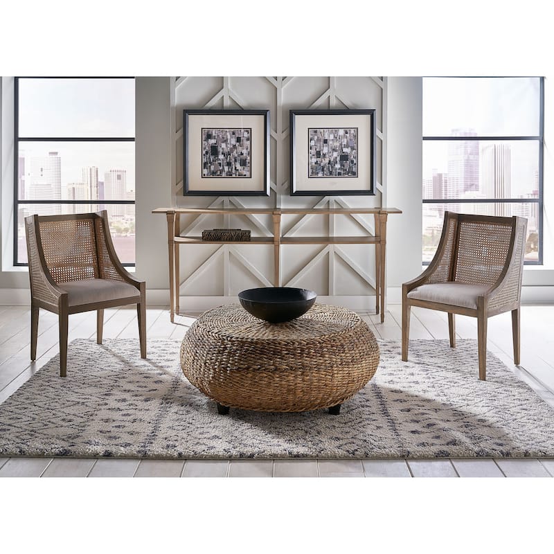 Captiva 42-inch Woven Seagrass Coffee Table Ottoman