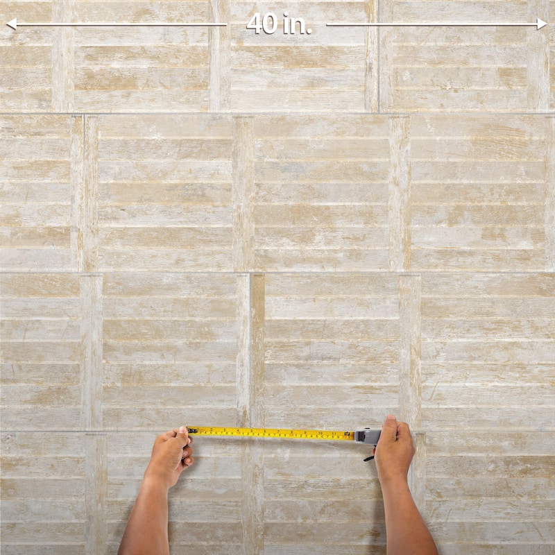 Merola Tile Habanera Decor Beige 11-7/8" x 35-1/2" Fluted Ceramic Wall Tile