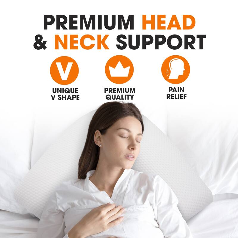 Cheer Collection Premium V Shaped Memory Foam Pillow