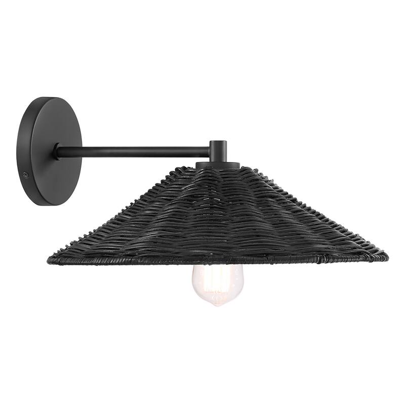 Bellevue SH90106 8" Tall Wall Sconce with Rattan Shade