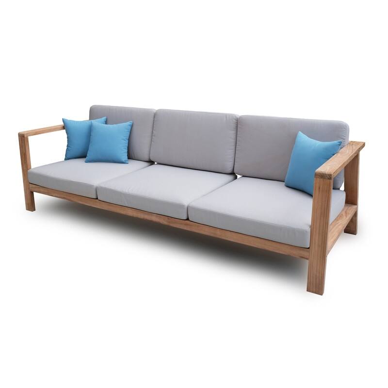 ROSSIO - Moshet Teak Outdoor Converation Set for 5 Person, Brown Natural Wood