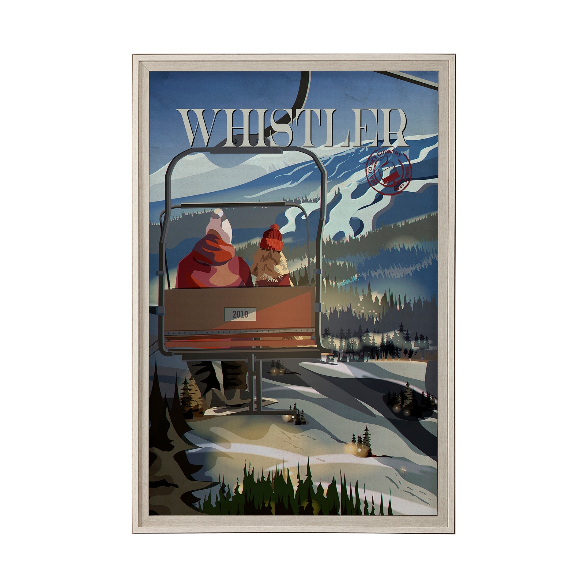 Whistler Go Canada (XL) by Mercana Studio a Hand Embellished Decograph Framed Art Print under Glass