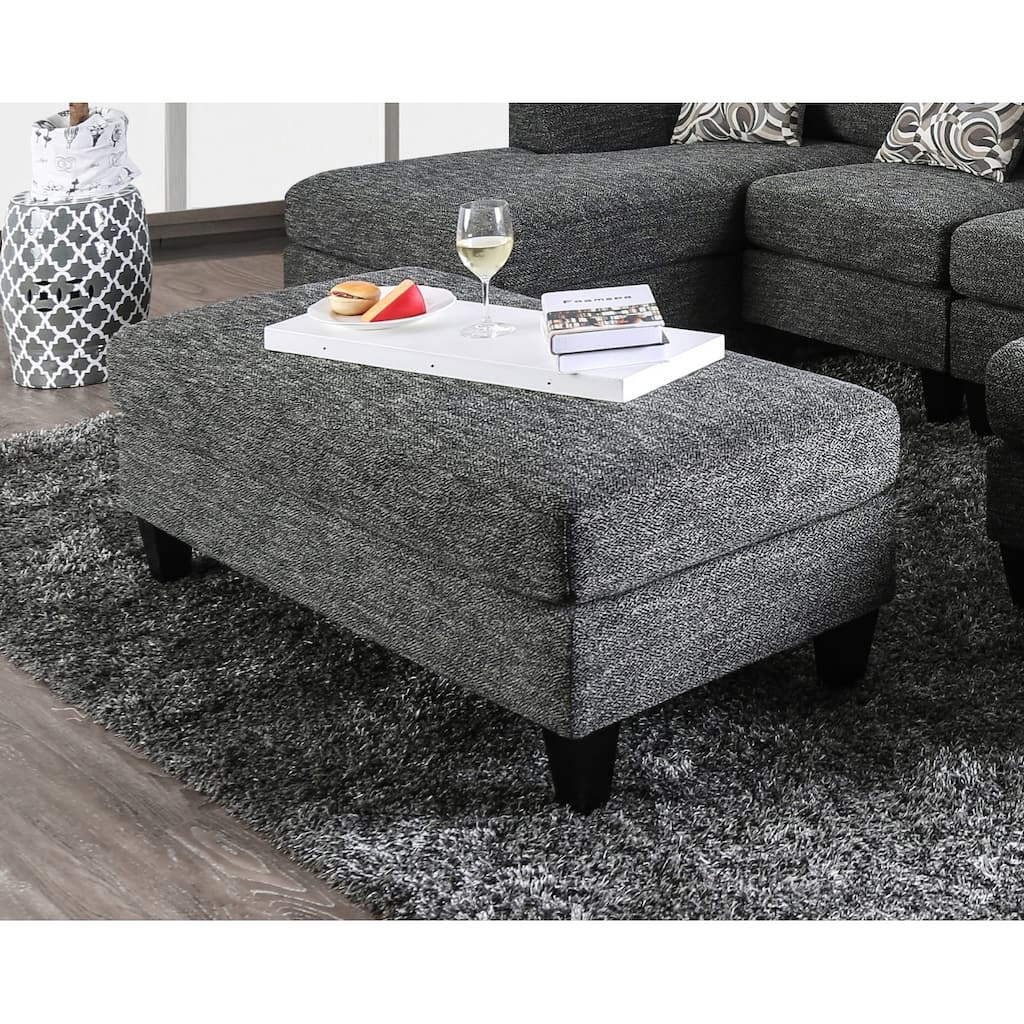 Living Room 1pc Ottoman Transitional Style Chenille Fabric Color Tappered Feet Couch Ottoman