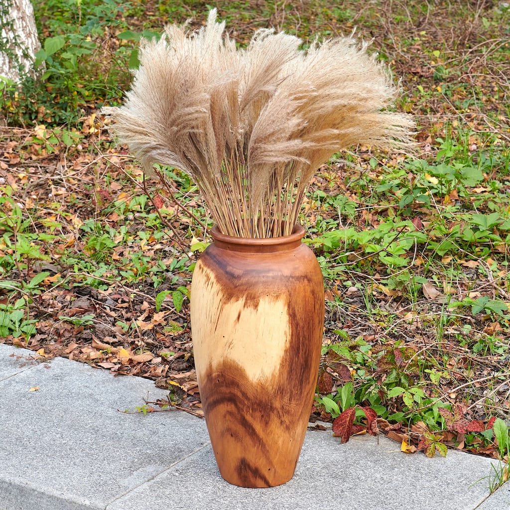 Home Soft Things Guci Vase Tegal Vase Rustic Farmhouse Suar Wood Vase