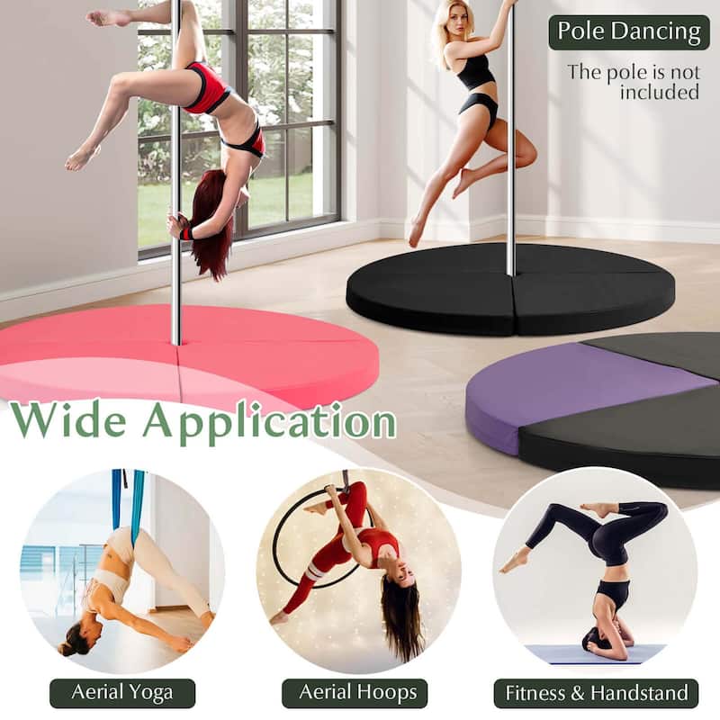 Costway Pole Dance Crash Mat Round Portable Yoga Mat with EPE Foam - See Details