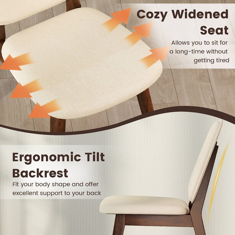Costway Modern Dining Chair Set of 2/4 with Upholstered Backrest Seat