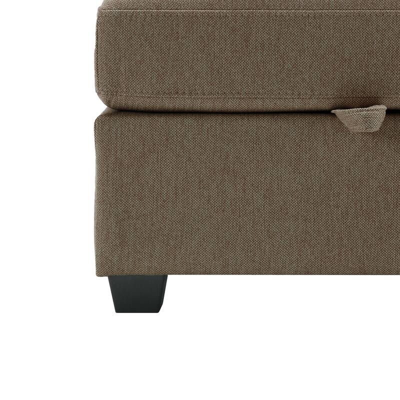 Modern Modular 6 Seat Upholstered Sectional Sofa with Storage, Adjustable Arm, Brown