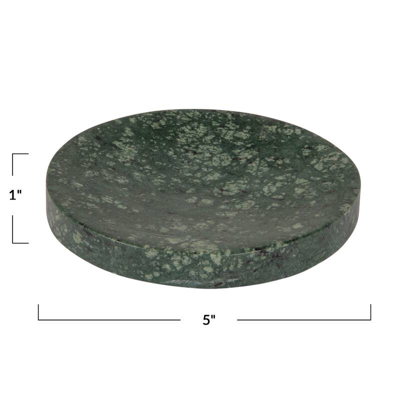 Marble Round Soapdish - 5.0"L x 5.0"W x 1.0"H