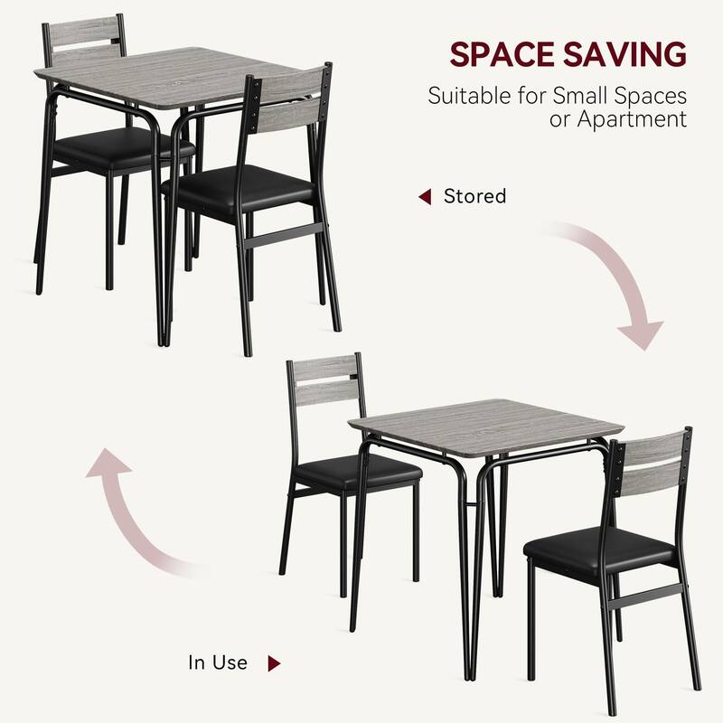 Dining Table for 2, Space Saving Square Dinette for Kitchen, Dining Room