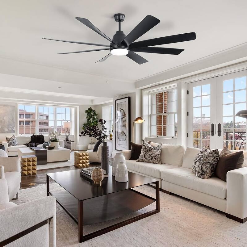 Sofucor 66/72"Smart Ceiling Fans with Lights,Indoor/Outdoor with Light and Remote,Compatible with Alexa/Google/App