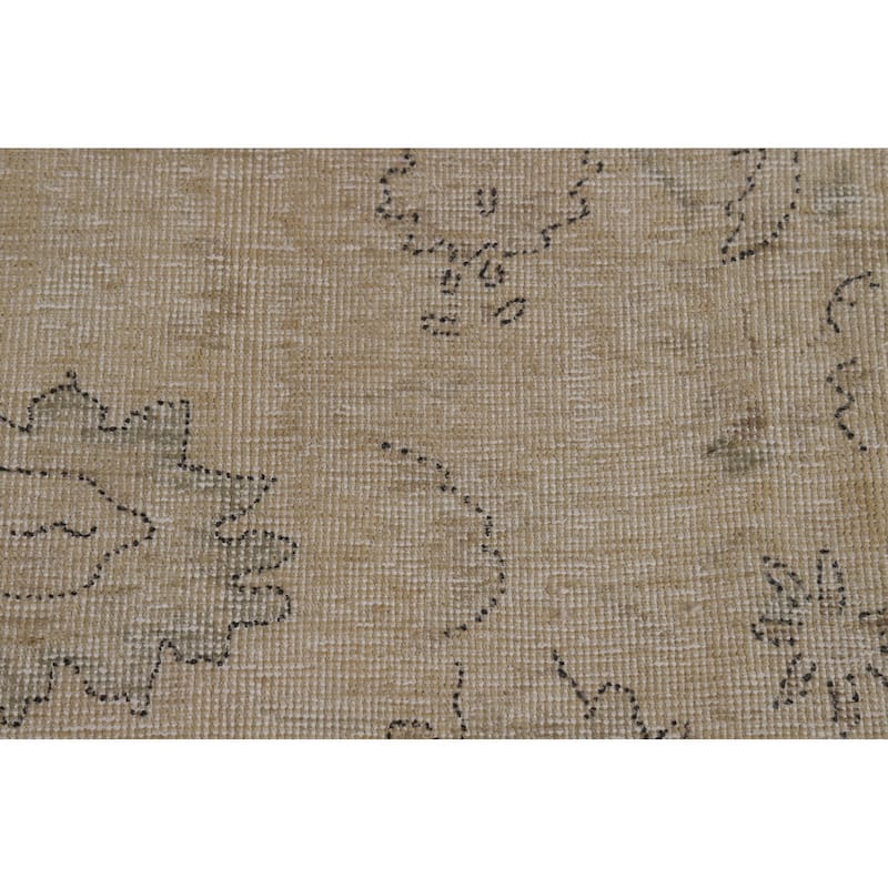 Earth Tone Tabriz Persian Vintage Area Rug Hand-Knotted Wool Carpet - 9'6"x 12'7"