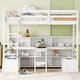 preview thumbnail 6 of 8, Twin Size Loft Bed With Storage Shelves, Drawers, Seat And Desk White