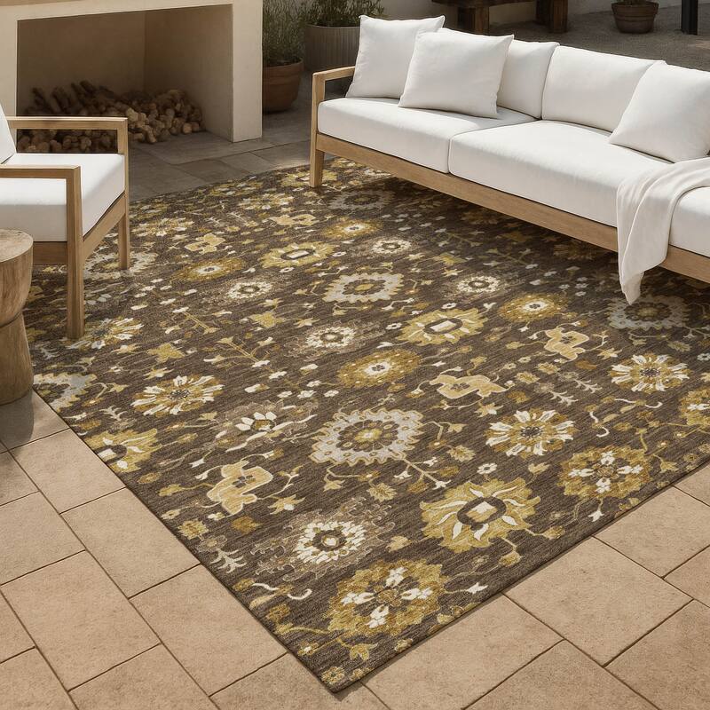 Machine Washable Indoor/ Outdoor Global Durango Chantille Rug - Chocolate - 8' x 10'