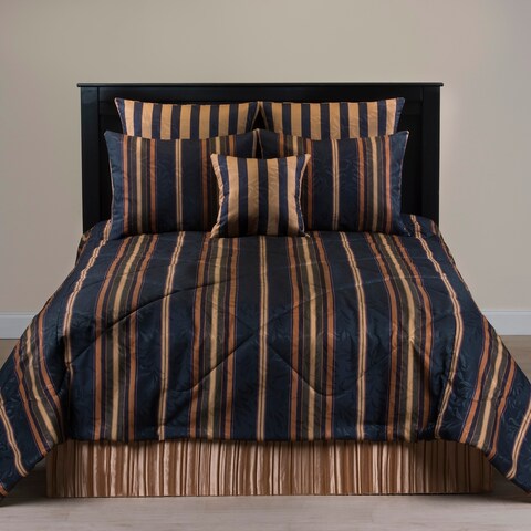 Cordoba stripe dark navy comforter set