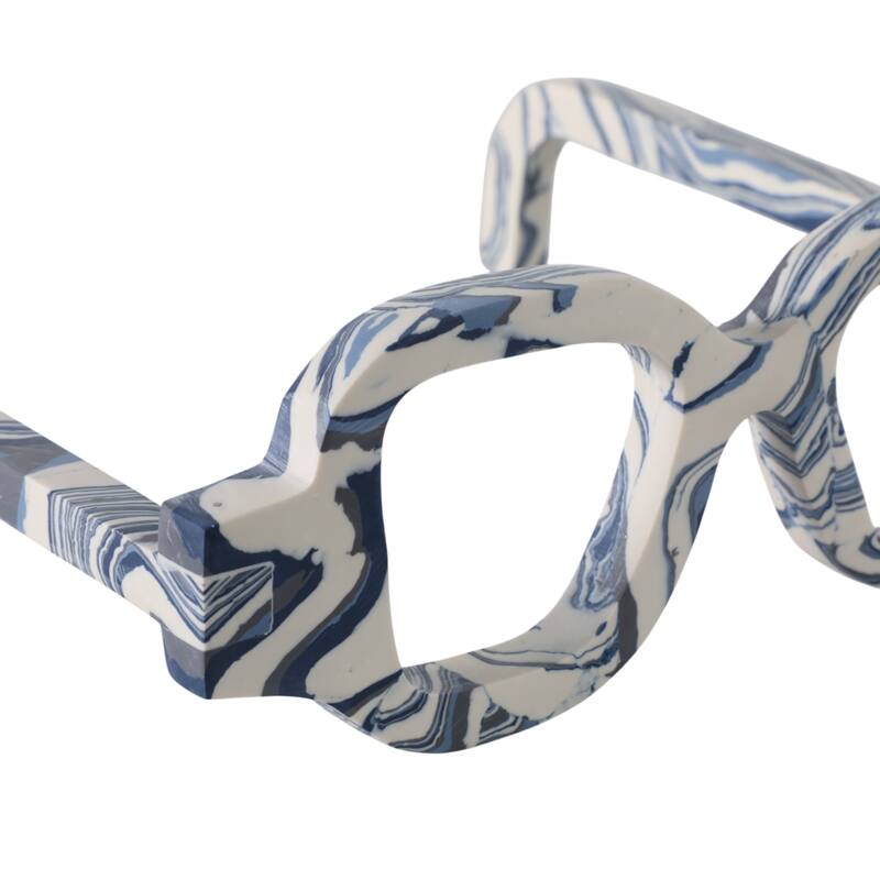 Stone Decorative Object Eyeglasses Shape Carved Sculptural Accent - 9" x 8" x 3"