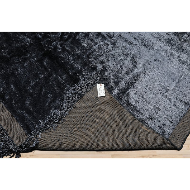 9'9''x12'8'' Hand knotted Bamboo Silk Slate Tibetan Modern & Contemporary Rug - 9' 9'' x 12' 8''