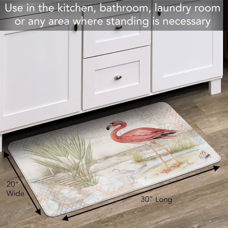 CounterArt Caribbean Seas 30” x 20” Decorative Vinyl Comfort Floor Mat, Manufactured in The USA, Waterproof, Easy to Clean