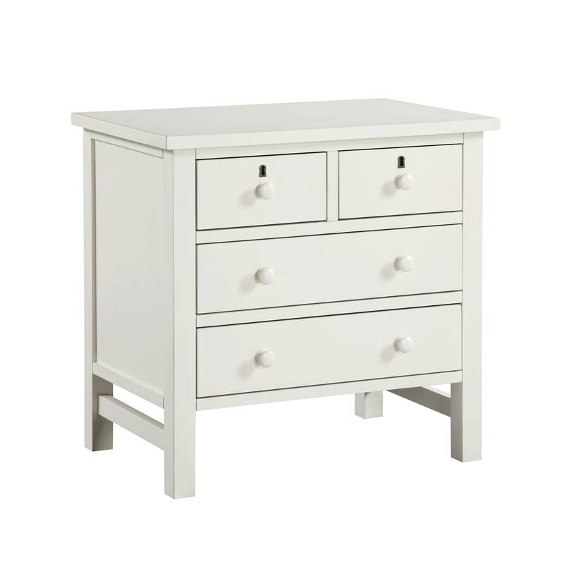 4- Drawer Nightstand with Dovetail Construction and Wooden Knobs