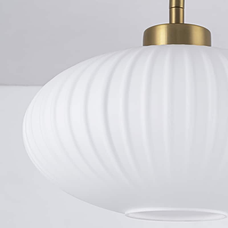 1 - Light Modern Glass Flush Mount Ceiling Light