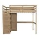 preview thumbnail 10 of 15, Wood Full Size Loft Bed with Built-in Wardrobe, Desk and Drawers, Natural