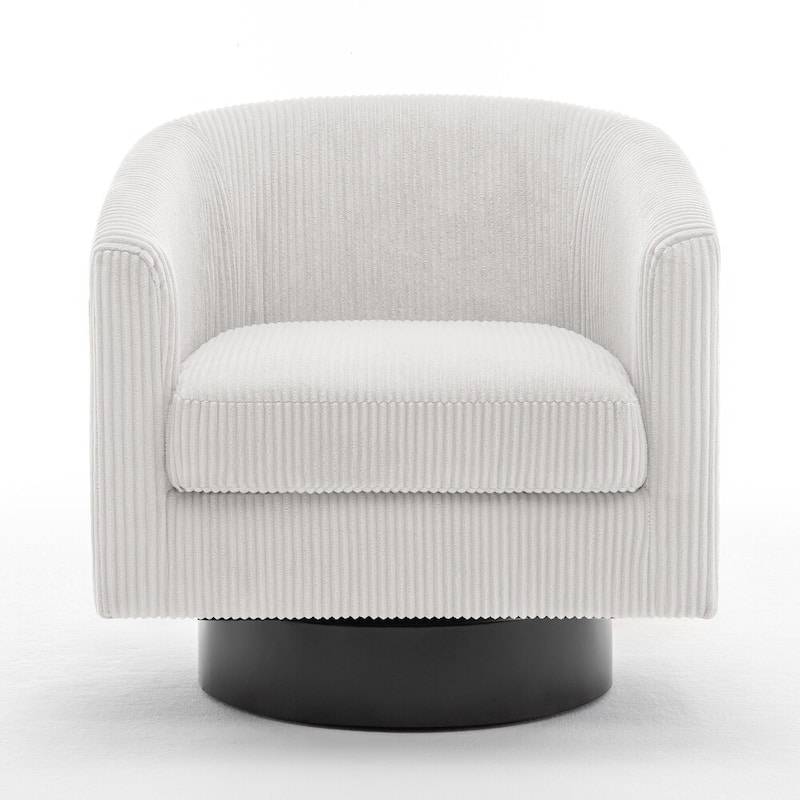 Modern Upholstered Swivel Barrel Club Arm Accent Chair for Living Room