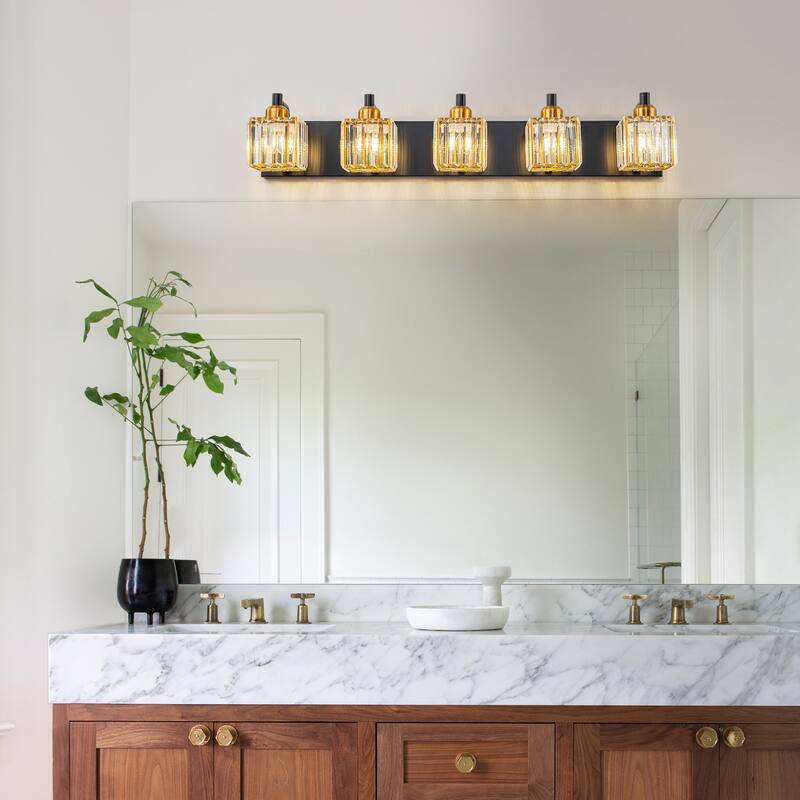 Modern 3/4/5-lights Crystal Bathroom Light Fixtures