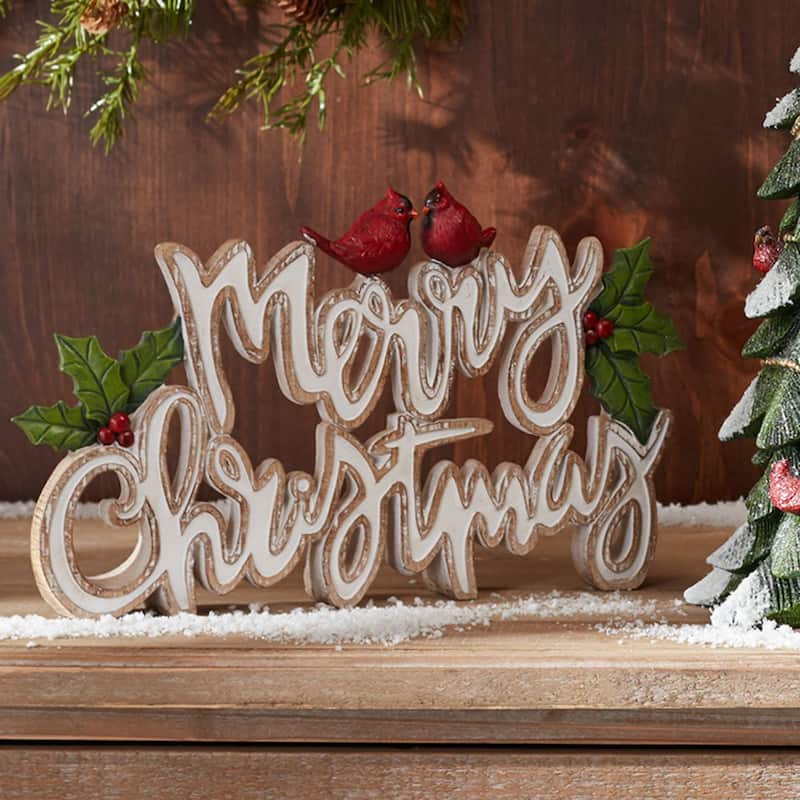 Set of 2 "Merry Christmas" Tabletop Word Signs 7.25"