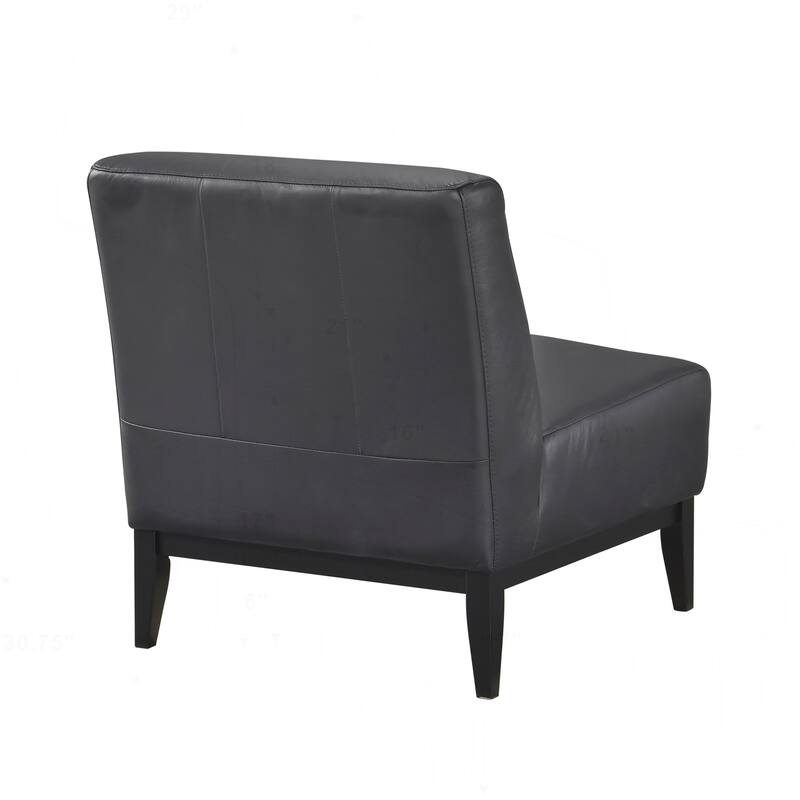Luxurious Leather Accent Chair for Ultimate Comfort and Style - Black