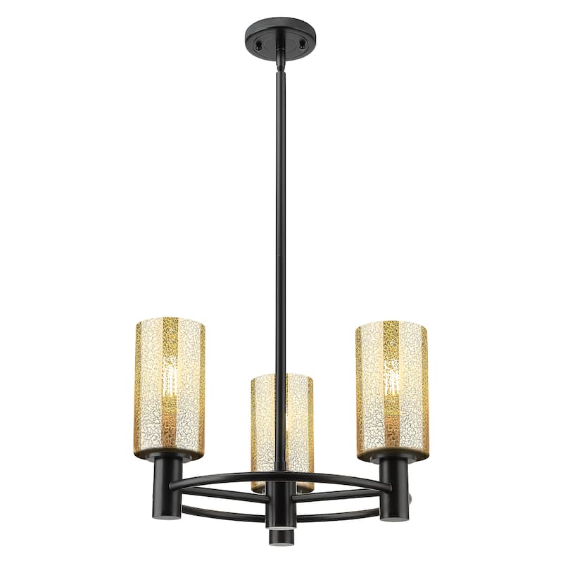 Innovations Lighting Downtown Urban - Crown Point - 3 Light 7" Stem Hung Pendant - Matte Black/Mercury Shade