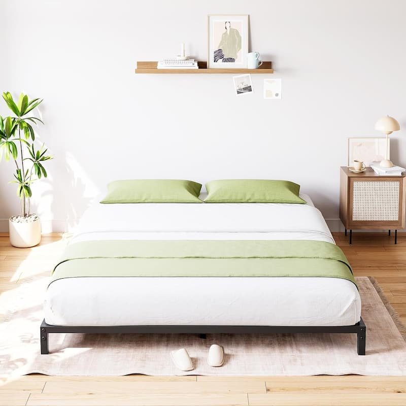 Bed Frame No Box Spring Needed Metal Platform Bed 8"