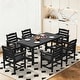preview thumbnail 7 of 82, 7-Piece HDPE Outdoor Dining Table Sets with Umbrella Hole - 1-Table 6-Chairs