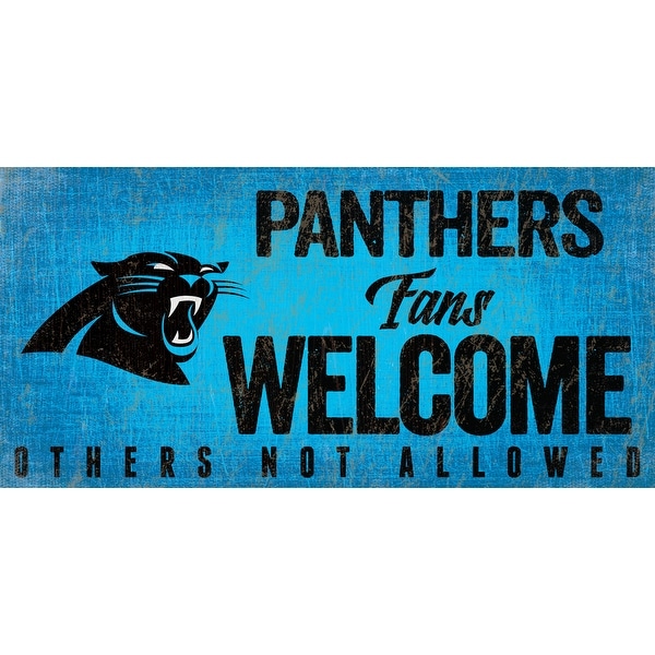 Carolina Panthers Wood Sign Fans Welcome 12x6. Opens flyout.