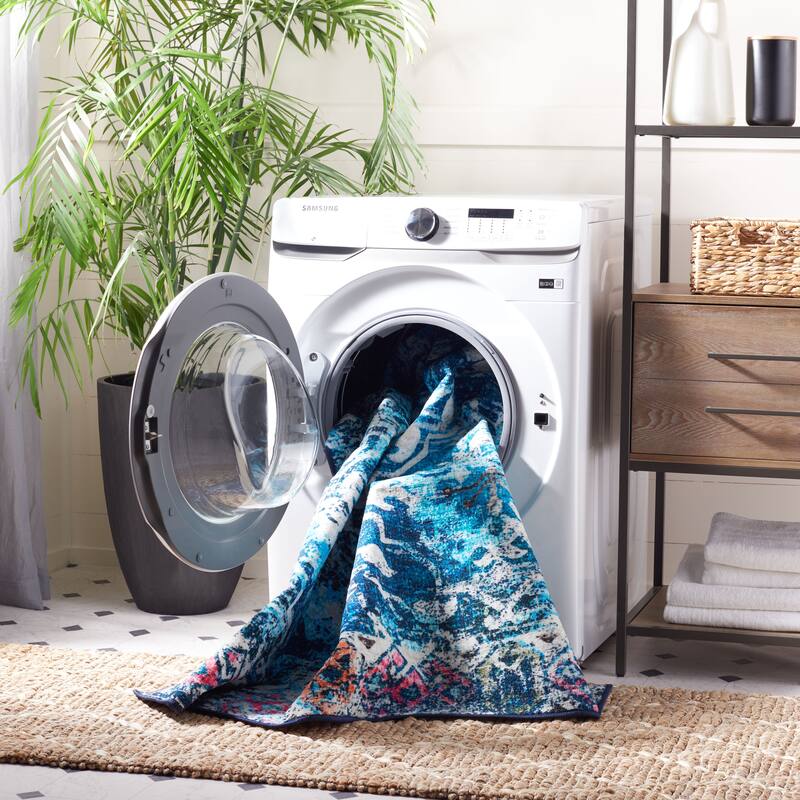 SAFAVIEH Paint Brush Machine Washable Slip Resistant Elvezia Rug