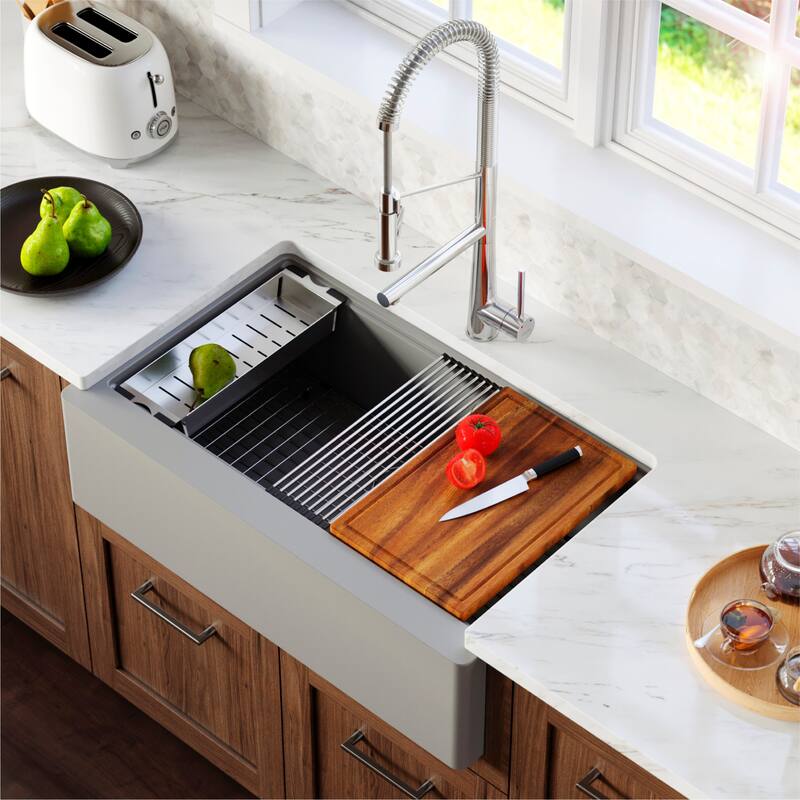 Karran USA QAWS-740 Quartz QAWS Series 34" Farmhouse Single Basin
