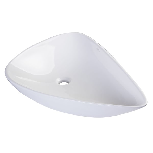 Eago BA138 26-3/4" Tear Drop Shaped Ceramic Vessel Bathroom Sink - White
