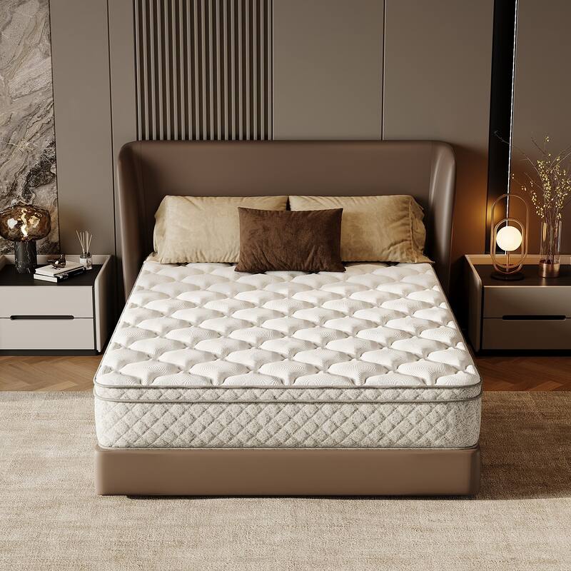 Full Size Mattress 12 Inch Hybrid in a Box with Memory Foam and Pocket Spring for Pressure Relief