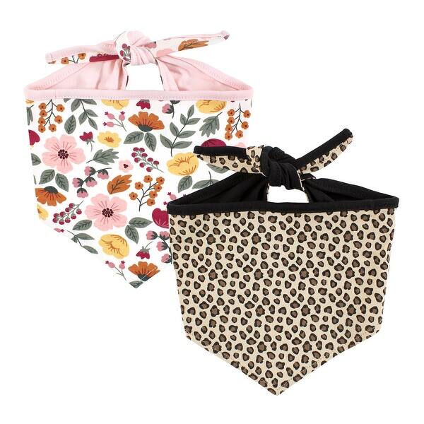 slide 1 of 1, Luvable Friends Dog Reversible Pet Dog and Cat Bandana Bibs 2pk, Botanical Leopard, One Size - Botanical Leopard - One Size One Size - Botanical Leopard