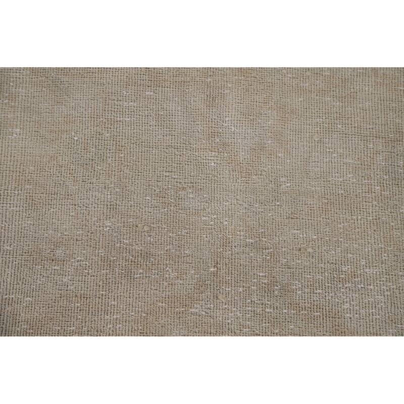 Hand Knotted Oriental 100% Wool Carpet Traditional Distressed Beige & Ivories Kashan Area Rug - 13' 0'' X 9' 4''