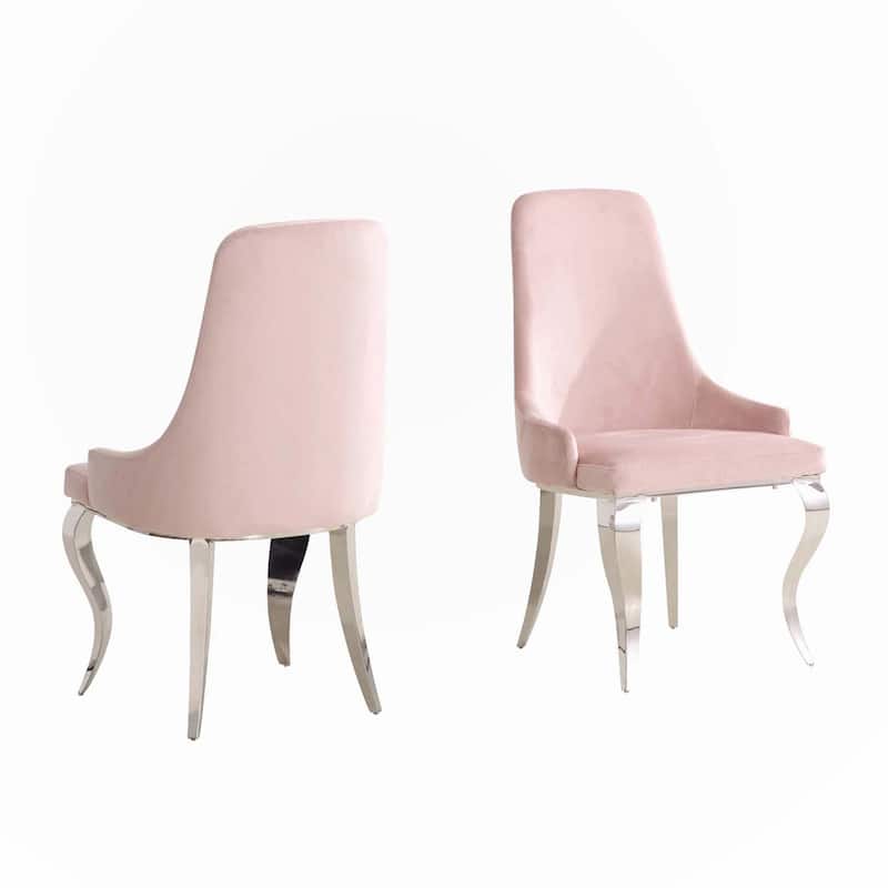 Set of 2 Velvet Upholstered Side Chairs,only chairs