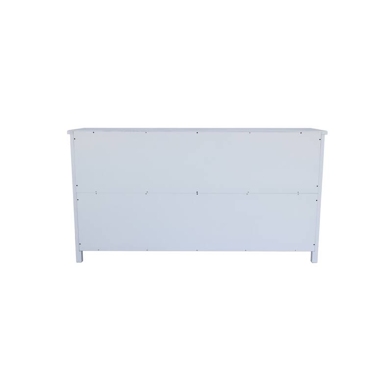 Buffet Cabinet Accent Cabinet with 4 Carved Doors, Wood Sideboard Storage Cabinet with Adjustable Shelves