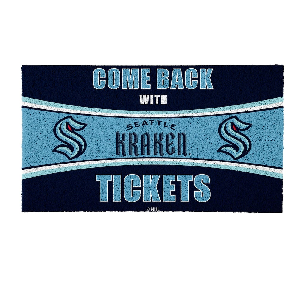 Las Vegas Golden Knights 28 in. x 16 in. PVC "Come Back With Tickets" Trapper Door Mat