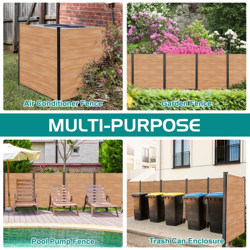 Outdoor Privacy Fence 36 in.W x 44 in.H Air Conditioner Fence, 2-Panel