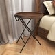 preview thumbnail 10 of 14, Arcilla Elemental - Black Metal Side End Accent Table with Brown Wood Top