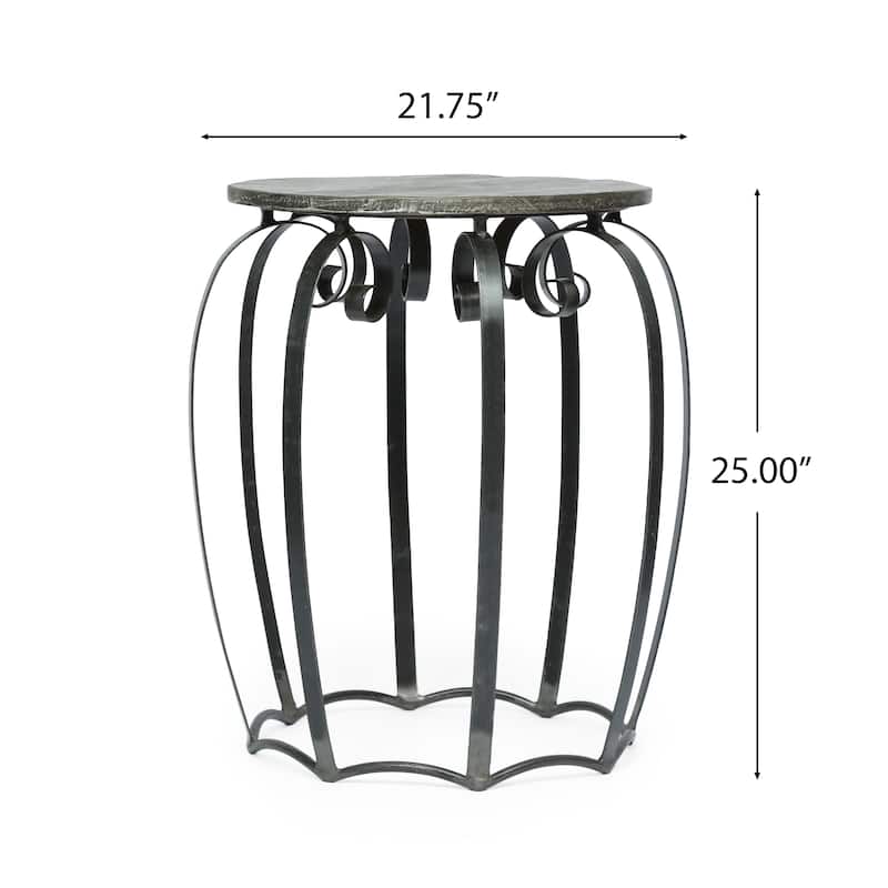 Wiers Modern Industrial Handcrafted Mango Wood Side Table by Christopher Knight Home - 21.75" L x 21.75" W x 25.00" H