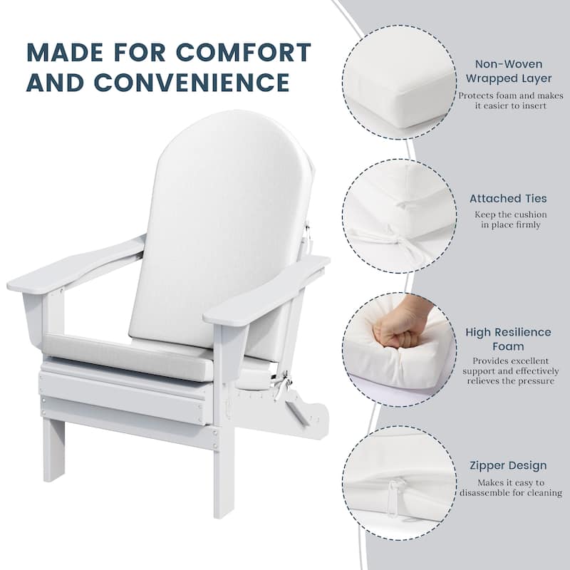 Laguna All Weather Poly Outdoor Adirondack Chair Seat And Back Cushion (Cushions Only)