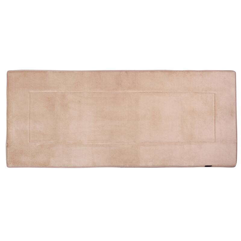 Ultra-Soft Extra-Thick Non-Slip Memory Foam Long Bath Runner Mat 2 ft x 5 ft - 5ftx2ft - Tan