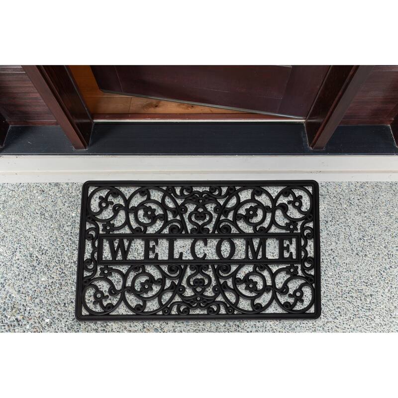 DII Scroll Pin Rubber Doormat